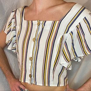 Striped white vintage blouse